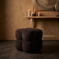 Pouf Teddy — Marron Foncé Tissu Carré pouff