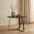 Table Basse Kae — Or Aluminium Noir Fer Rond M