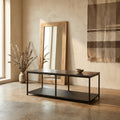 Table d'Appoint Laco — Marron Marbre Dessus Taupe Métal Cadre