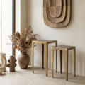 Table d'Appoint Rivva — Laiton Moulé Aluminium Carré sv Bas