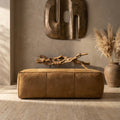 Pouf Marieke — Chameau Suède Cuir Rectangulaire