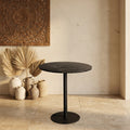 Table Plaza — bistrotable Rond Marron Marbre Taupe