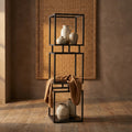 Armoire Nanci — Noir Fer Ouvert cube M