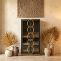 Armoire Riho — Noir Métal wine Bas Fumé glss Portes