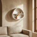 Support Mural Emmelie — Blanc MDF Brut Ovale Bas