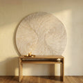 Panneau Mural Wiktor — Blanc MDF Rond Spirale Sculpté L