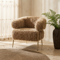 Fauteuil Hair — Marron Or Métal