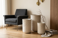 Pot Deliahe — Ciment — Set de 3 — Crème