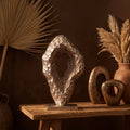 Statue Coolan — Antique Champagne Moulé Aluminium Ovale S