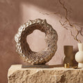 Statue Coolan — Antique Champagne Moulé Aluminium Rond L