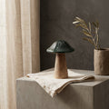 Statue Mellane — Vert Bois Champignon Or Paillettes S