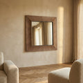 Miroir Gezzy — Naturel Bois Placage curl Cadre Carré