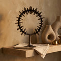 Statue Awet — Gunmetal Moulé Aluminium Anneau Sculpture Rond L