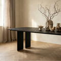 Table Liber — Noir Bois de Manguier 280cm Or Pied