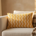Housse de Coussin Damera — Jaune Brodé Carré