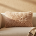 Housse de Coussin Rexx — Beige Fausse Fourrure Mouton Rectangulaire