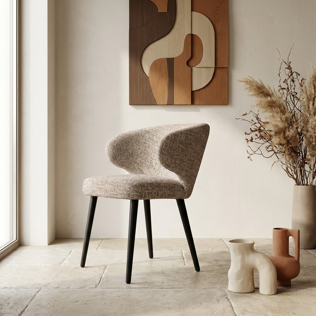 Fiori Brown Mois 05 dining chair black legs
