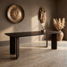 Liber Brown mango wood dining table 280cm gold leg