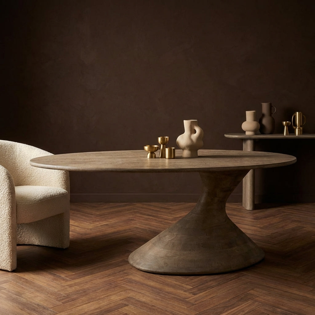 Nemo Grey mango wooden dining table oval 220cm