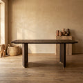 Table Ostara — Marron Bois de Manguier diningtable 200cm Or Pied