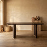 Ostara Brown mango wood diningtable 200cm gold leg