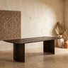 Ostara Brown mango wood diningtable 280cm gold leg