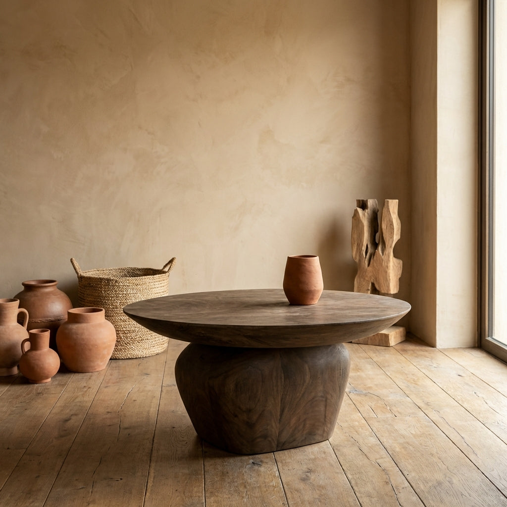 Harshad Brown mango wood coffee table organic