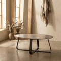 Table Muka — Haut Gris Foncé Blanc Marbre