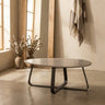 Muka coffeetable high dark grey base white marble