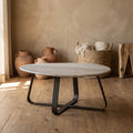 Table Muka — Bas Gris Foncé Blanc Marbre