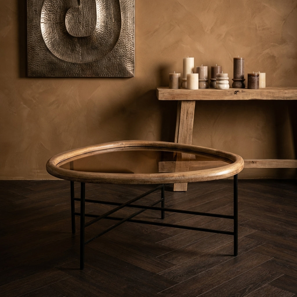 Neelix Natural rubberwood organic coffeetable M