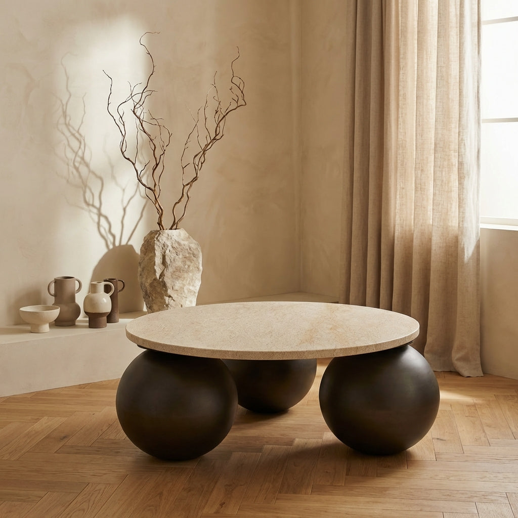 Skippy coffee table beige marble