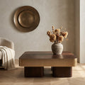 Table Basse Warren — 90x Marron Bois Or Métal