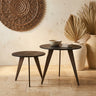 Werdy Black iron coffeetable veneer top round SV2