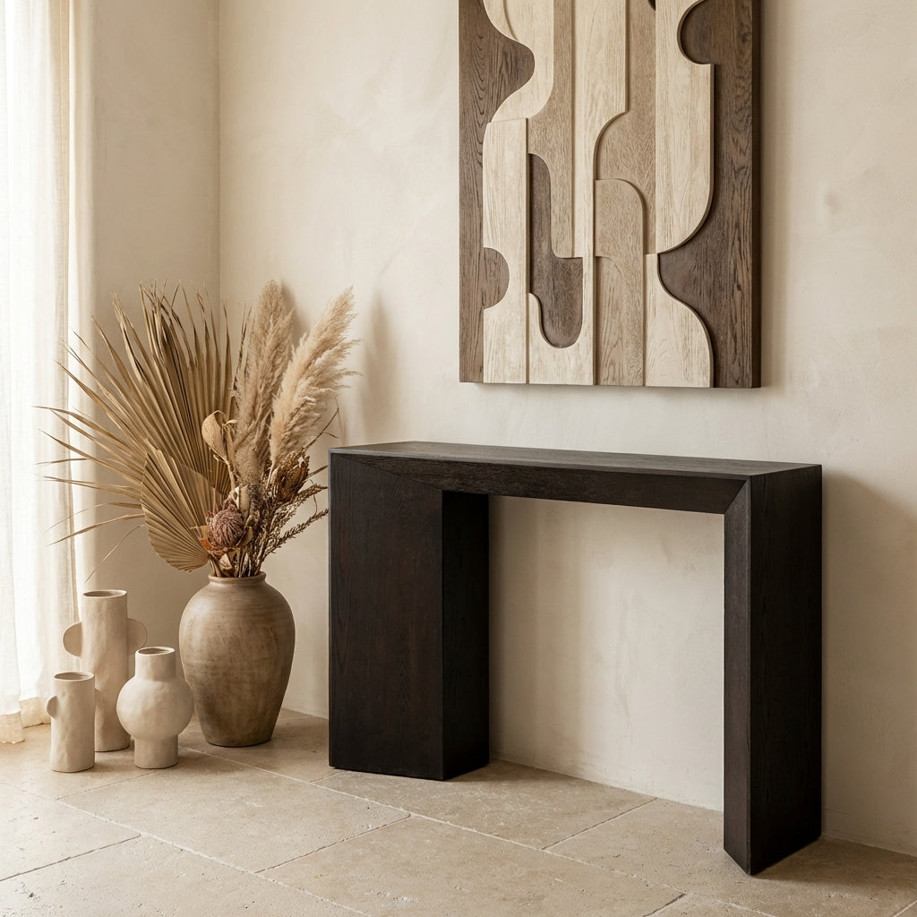 Arivo Black MDF asymmetrical sidetable rectangle