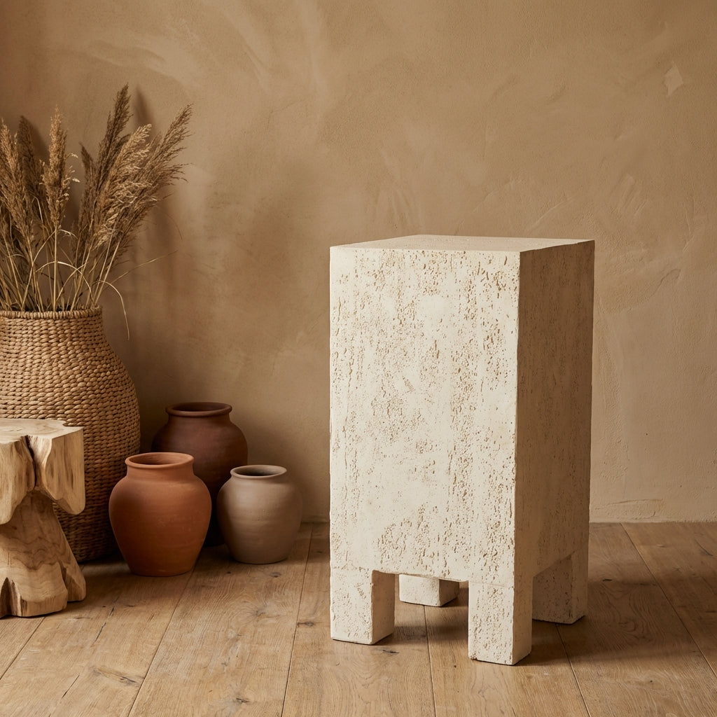 Chandar Cream MgO rectangle sidetable
