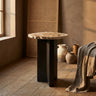 Jisse Natural petrified wood sidetable twist base