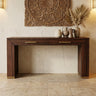 Tiess Brown wooden veneer cabinet 2 drawers