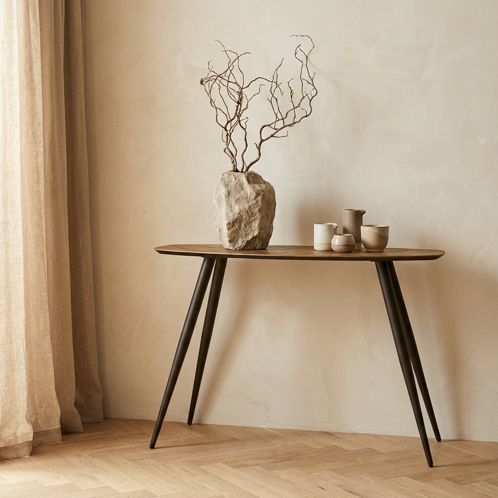 Tyano Natural recycled teak wood side table