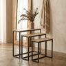 Zoah Black Travertine rectangle sidetable SV3