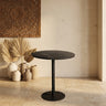 Plaza bistrotable round brown marble taupe base