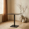 Plaza bistrotable square brown marble taupe base