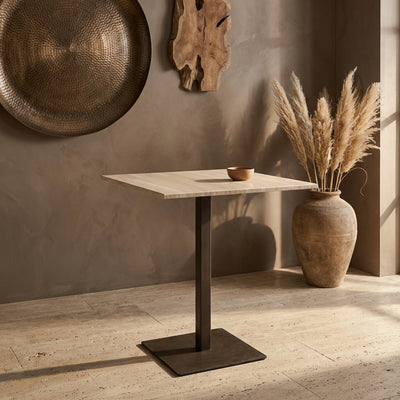 Table Plaza — bistrotable Carré Blanc Marbre Taupe