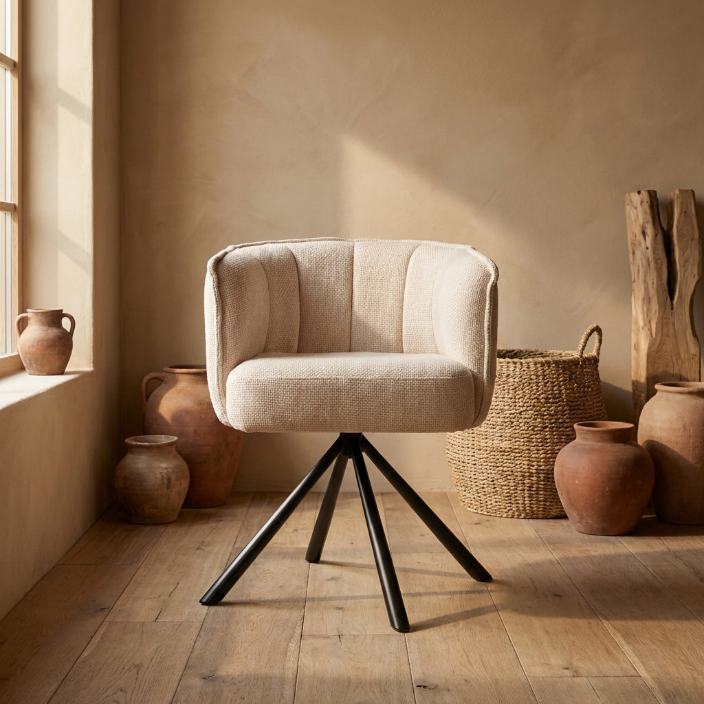 Como dining chair swivel cream