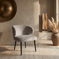 Chaise Fiori — Beige Marron Foncé Bois