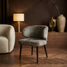 Fiori Green 13 dining chair dark brown wood legs