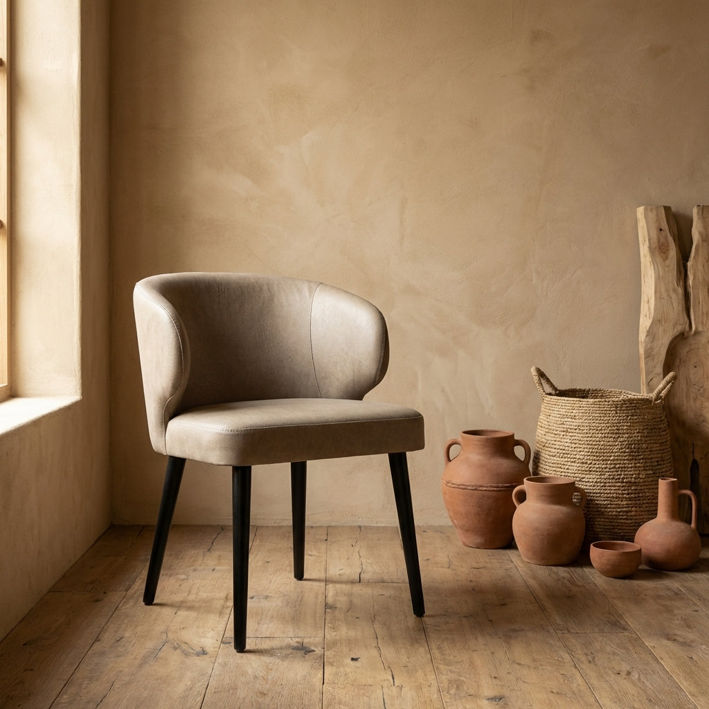 Fiori Sand 6206 mio vegan leather dining chair