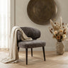 Fiori Taupe 19 dining chair dark brown wood legs