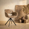 Link Dining chair beige fabric with metal legs