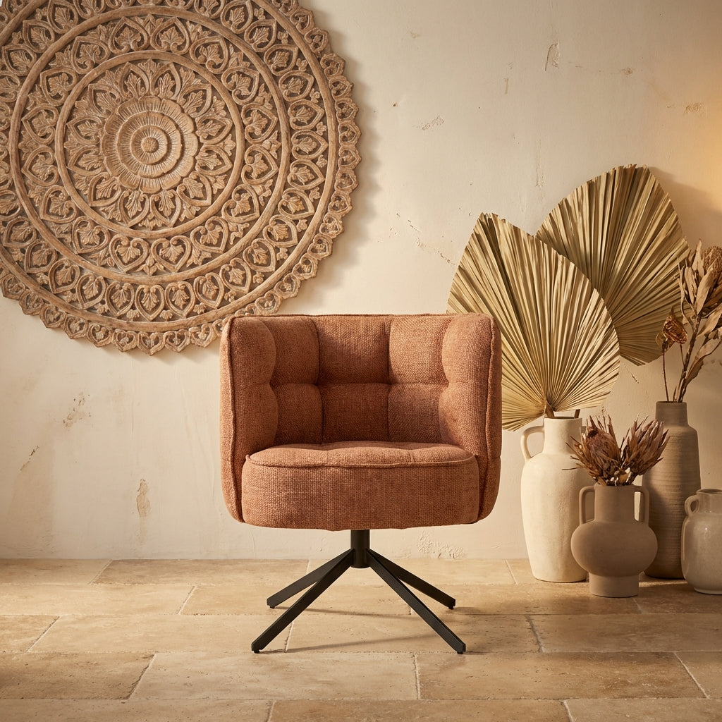 Odin Rust diningchair legacy 6 deepterra black leg